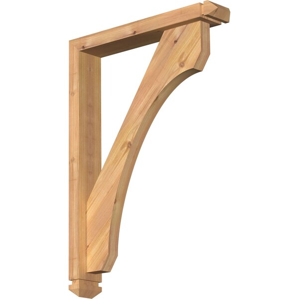 Ekena Millwork Legacy Arts and Crafts Smooth Bracket w/ Offset Brace, Western Red Cedar, 3 1/2"W x 20"D x 28"H BKT0402X20X28LEC03SWR - main